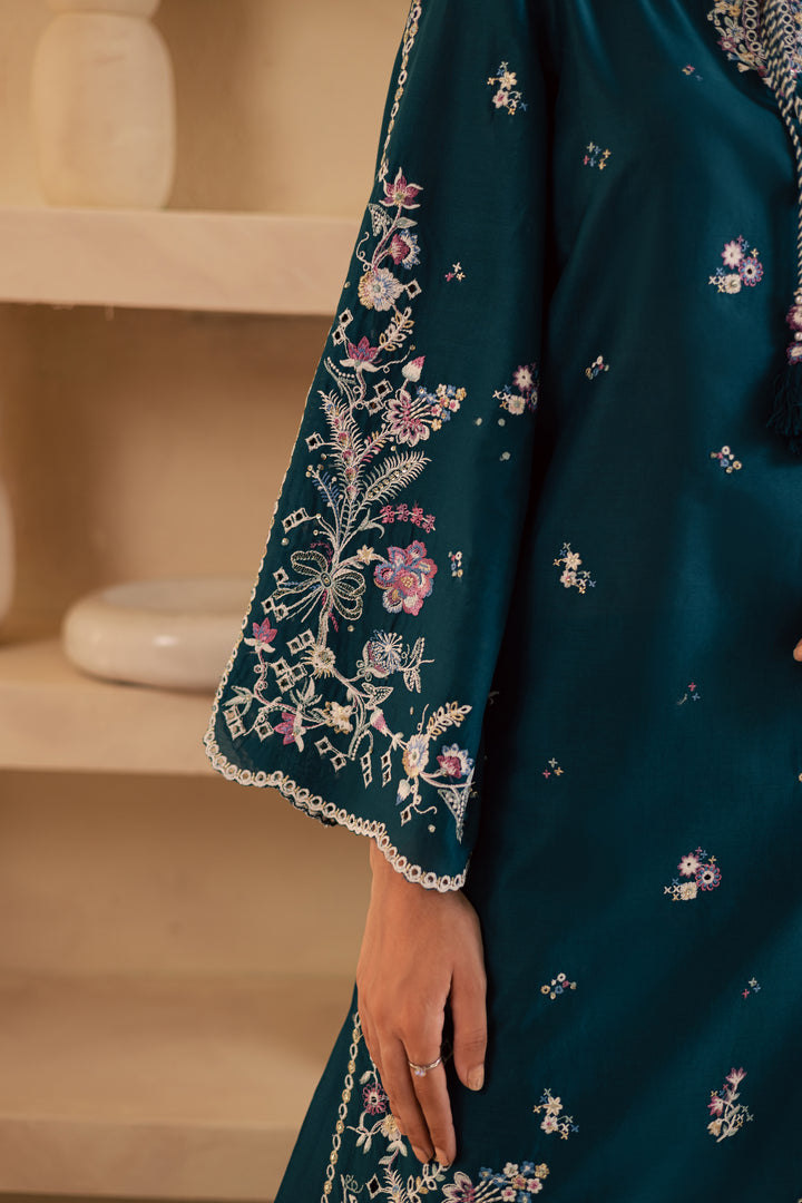Amaan 3Pc - Embroidered Solid Dress - BATIK