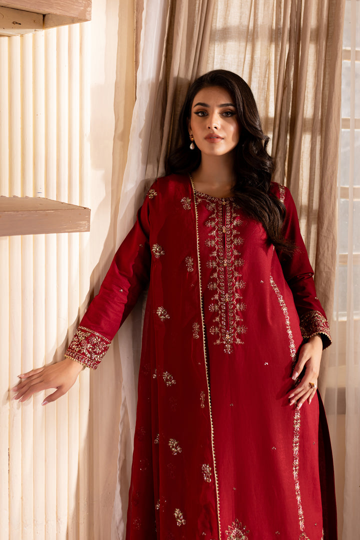 Rhaenyra 3Pc - Embroidered Khaddar Dress - BATIK