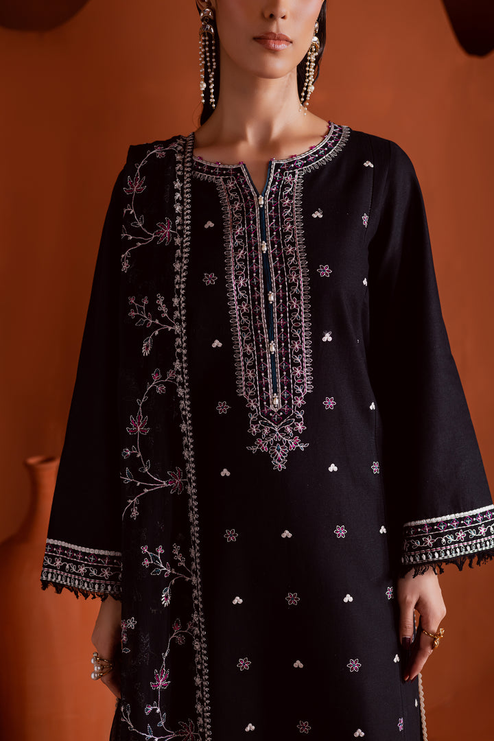 Noirline 3Pc - Embroidered Khaddar Dress