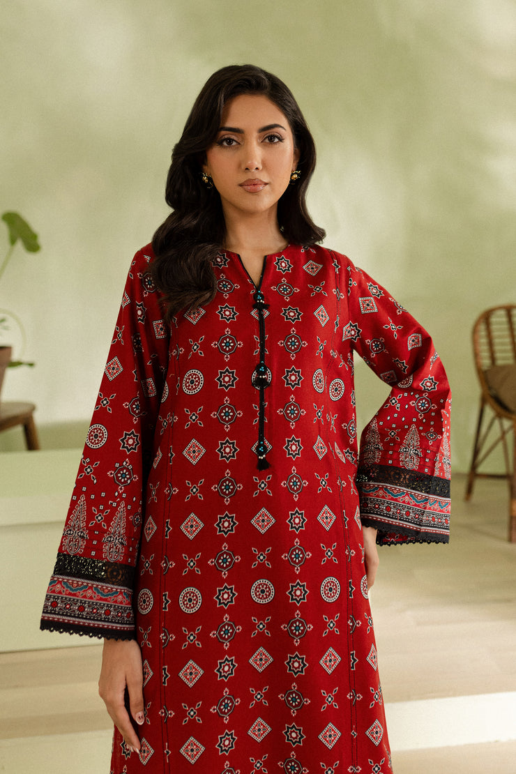 Scarlet 2Pc - Printed Khaddar Dress