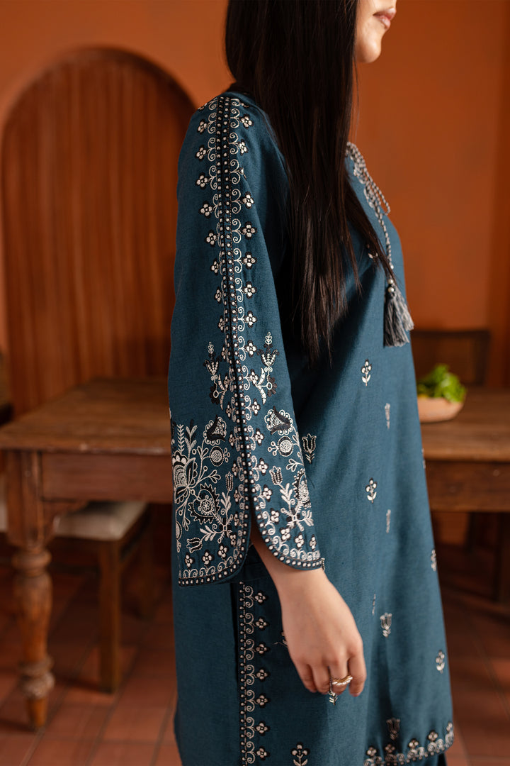 Blue Gem 2Pc- Embroidered Karandi Dress - BATIK