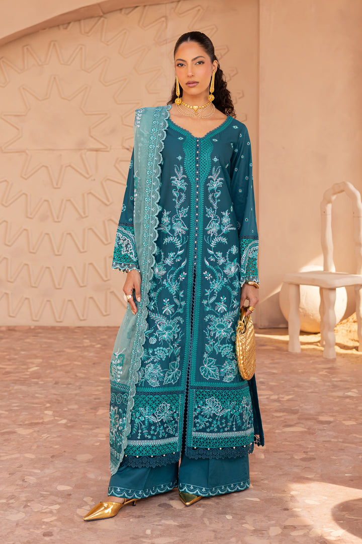 Fayrozah 3Pc - Embroidered Luxe Pret