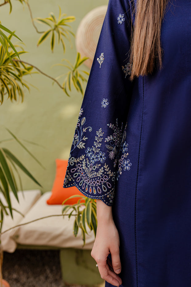 Galaxy Sky 2Pc - Embroidered Khaddar Dress - BATIK
