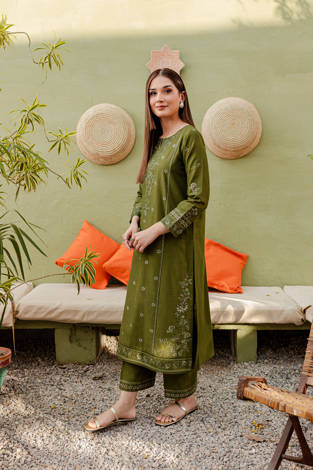 Kaymi 2Pc - Embroidered Karandi Dress - BATIK