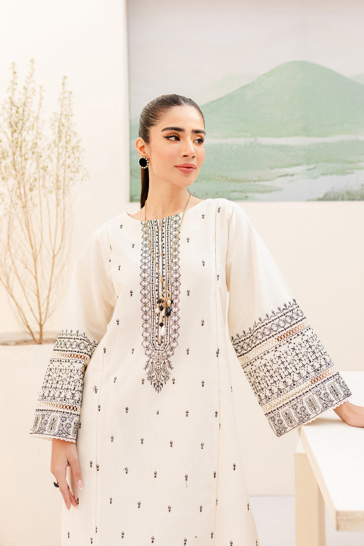 Suzi 2Pc - Embroidered Khaddar Dress - BATIK