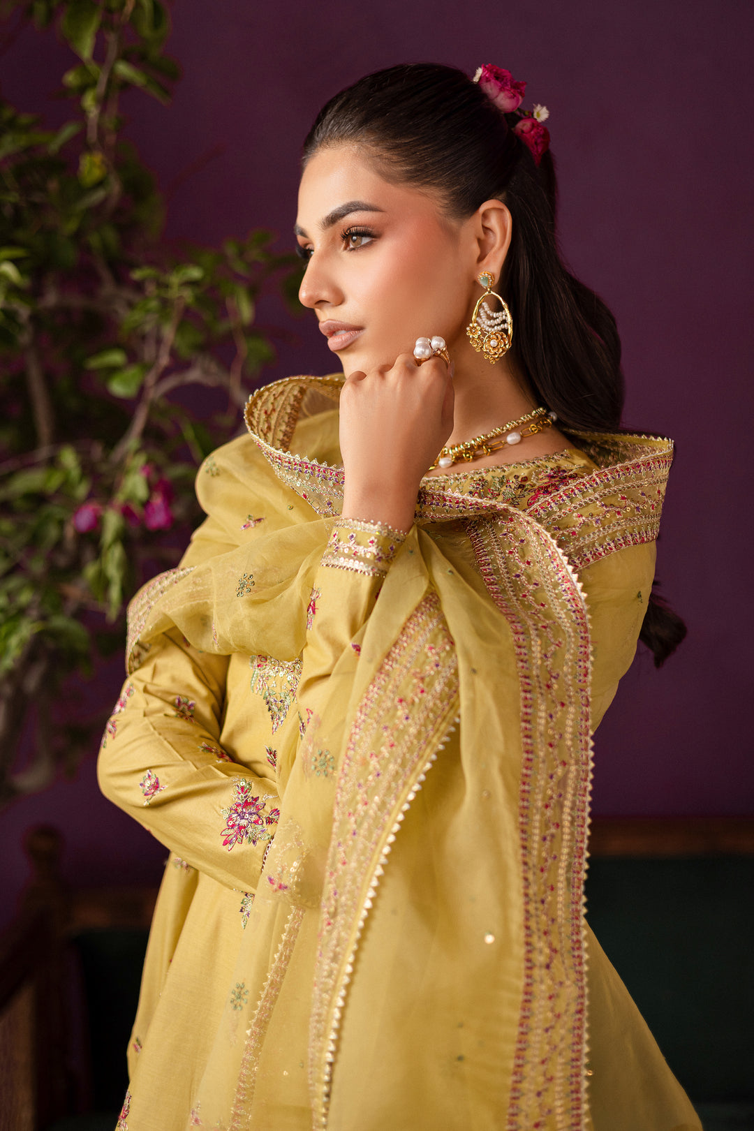 Lime Tree 3Pc - Embroidered Solid Dress - BATIK