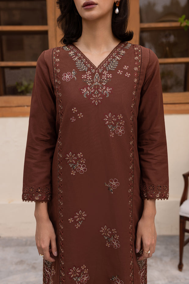 Evana 2Pc - Embroidered Khaddar Dress - BATIK