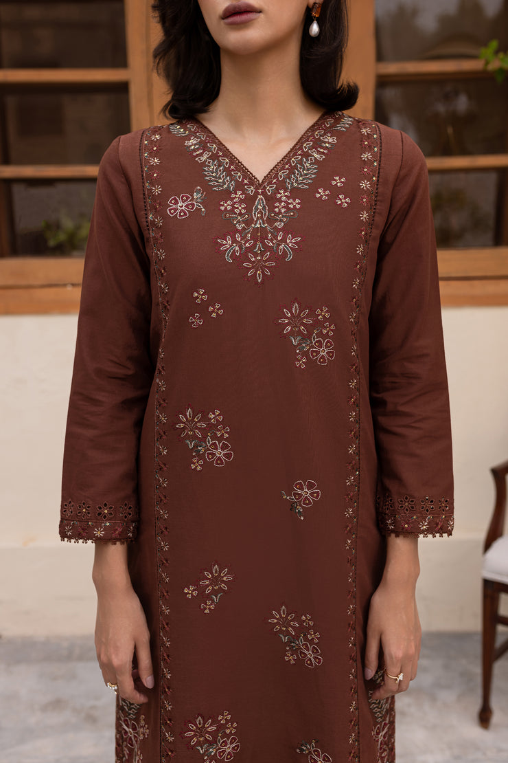 Evana 2Pc - Embroidered Khaddar Dress - BATIK