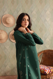 Green Brick 2Pc - Embroidered Lawn Dress - BATIK