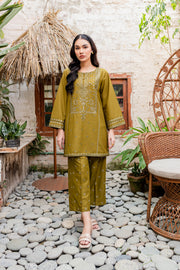 Sea Grass 2Pc - Embroidered Karandi Dress - BATIK