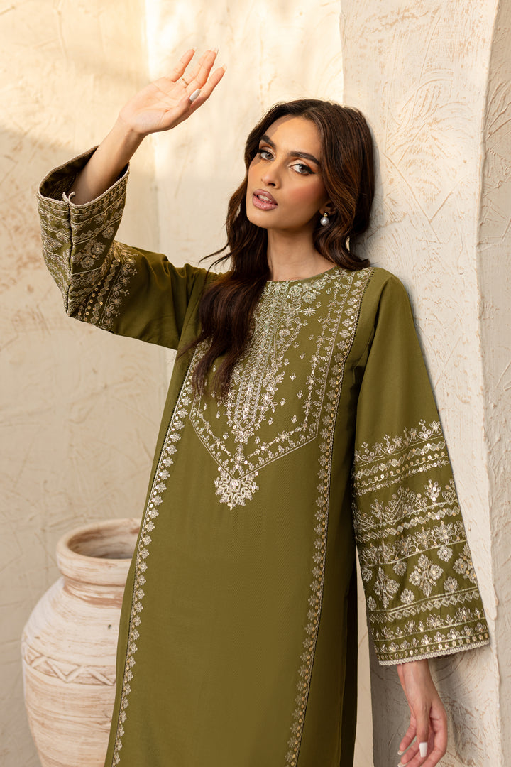 Odin 2Pc - Embroidered Khaddar Dress - BATIK