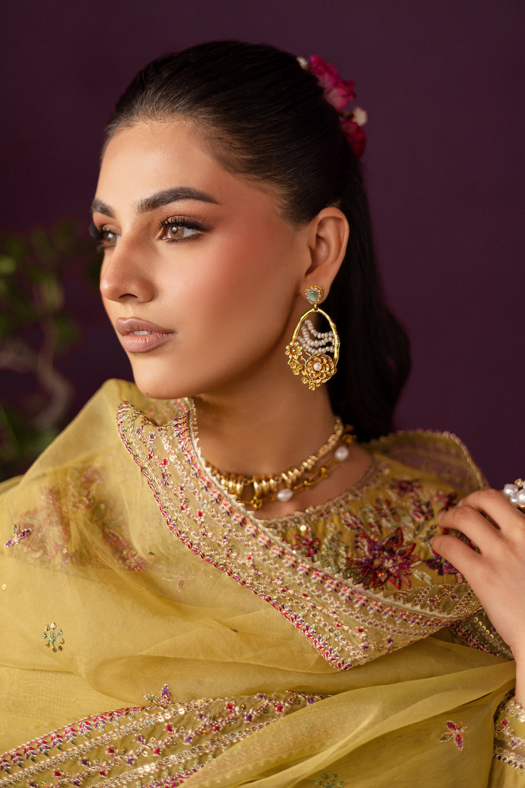 Lime Tree 3Pc - Embroidered Solid Dress - BATIK