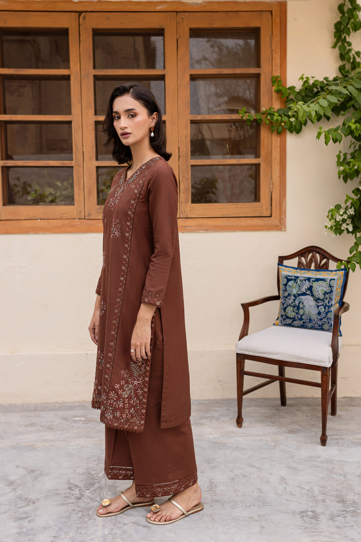 Evana 2Pc - Embroidered Khaddar Dress - BATIK