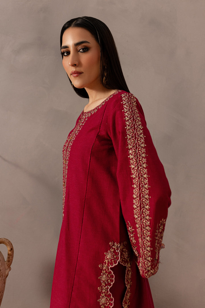 Pink Saya 2Pc - Embroidered Karandi Dress - BATIK