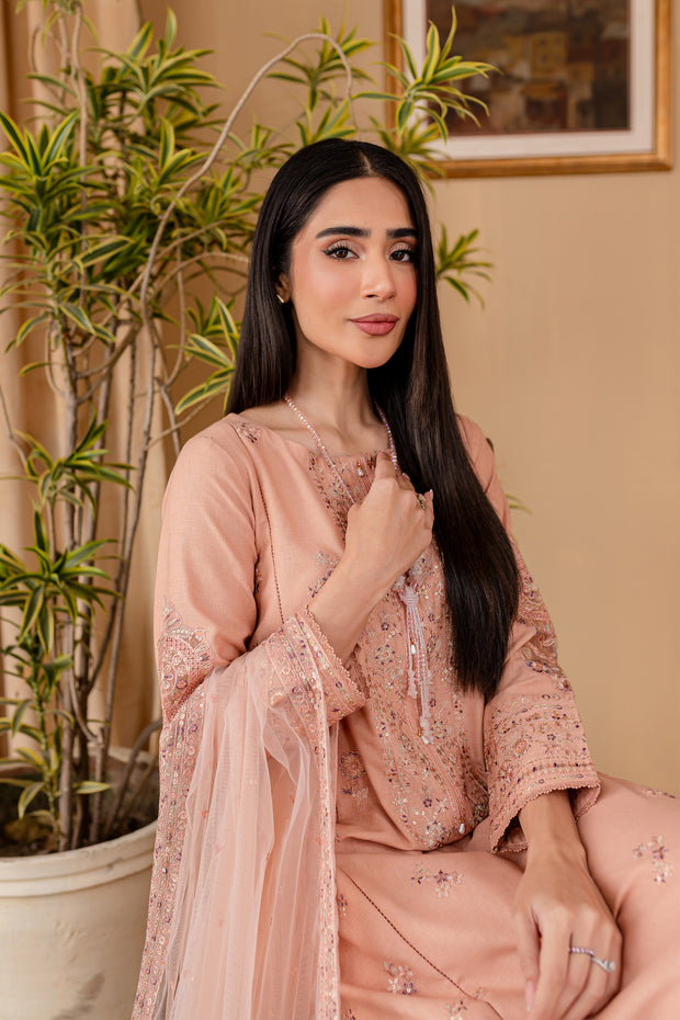 Duek 3Pc - Embroidered Karandi Dress