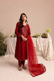 Veeha 3Pc - Embroidered Lawn Dress - BATIK