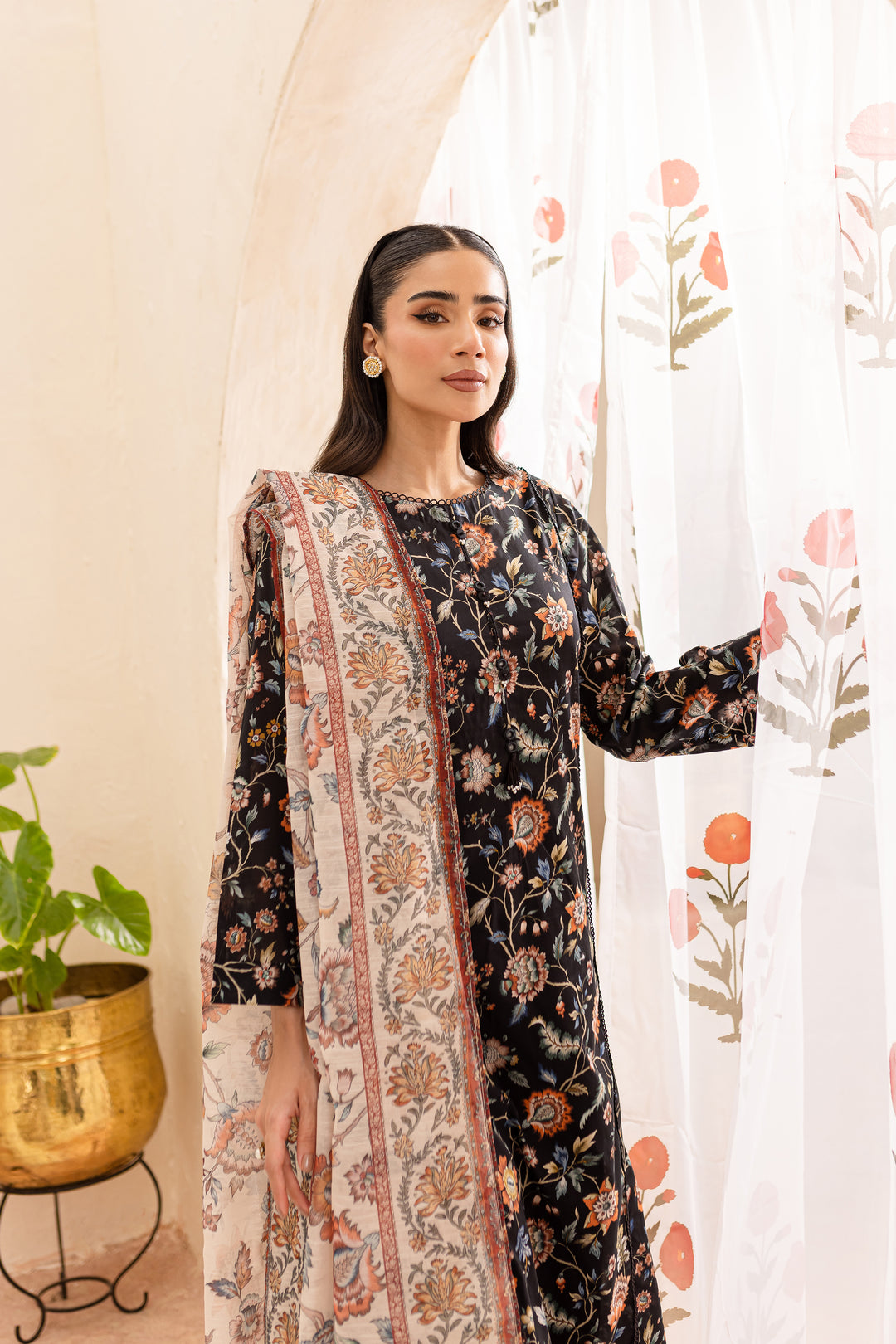 Hawk 3Pc - Printed Lawn Dress - BATIK