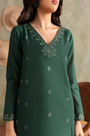 Green Brick 2Pc - Embroidered Lawn Dress - BATIK