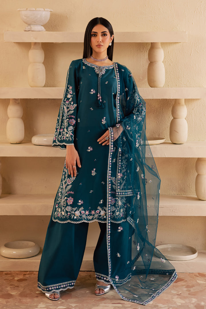 Amaan 3Pc - Embroidered Solid Dress - BATIK
