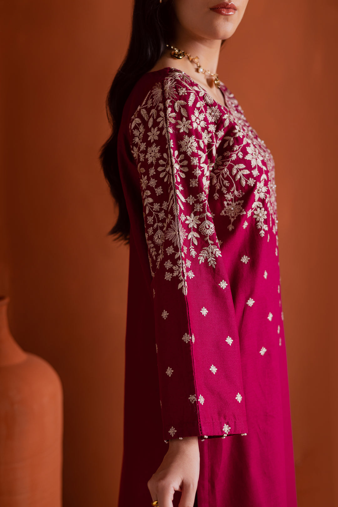 Cherry on top 2Pc - Embroidered Khaddar Dress