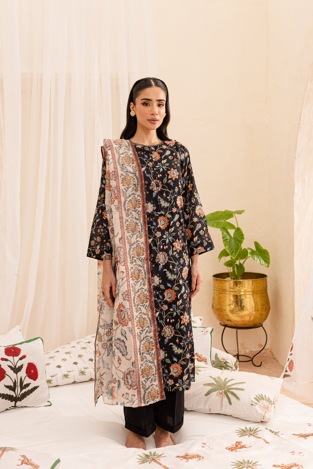 Hawk 3Pc - Printed Lawn Dress - BATIK