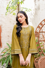 Sea Grass 2Pc - Embroidered Karandi Dress - BATIK