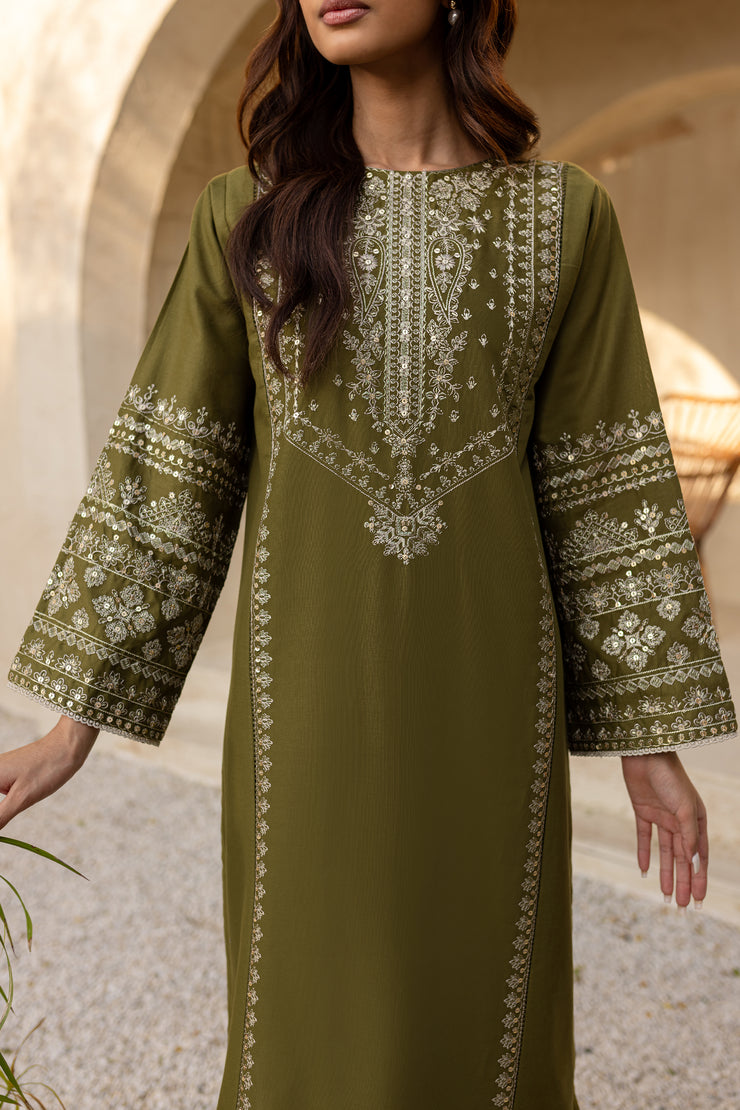 Odin 2Pc - Embroidered Khaddar Dress