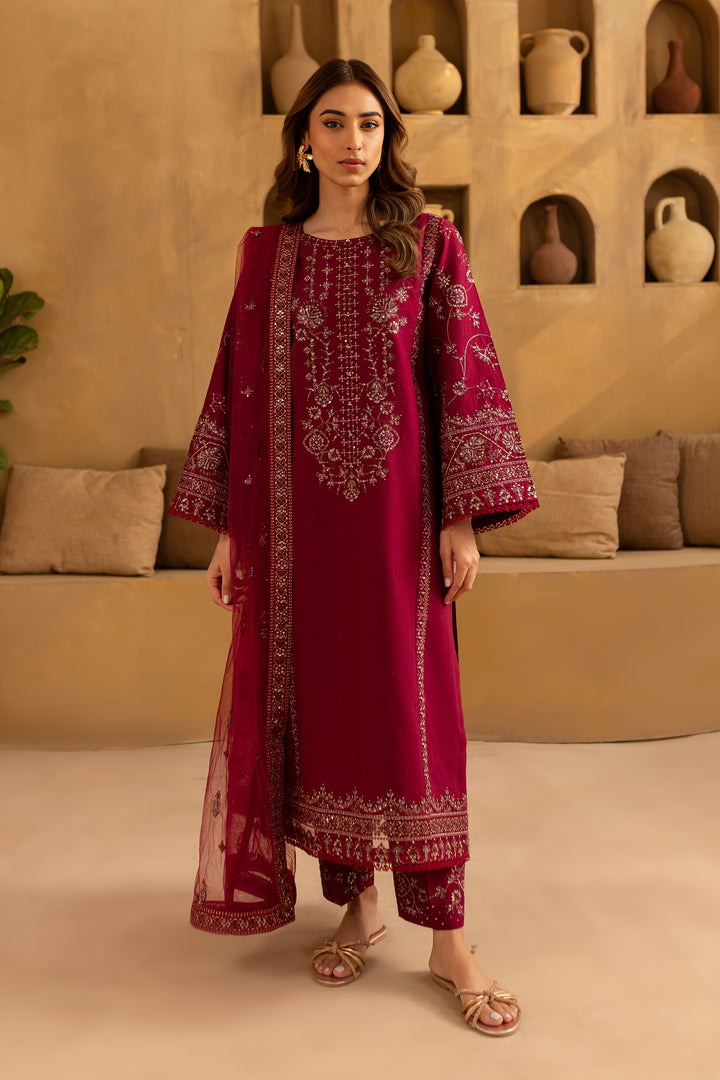 Balin 3Pc - Embroidered Khaddar Dress - BATIK