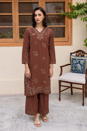 Evana 2Pc - Embroidered Khaddar Dress - BATIK