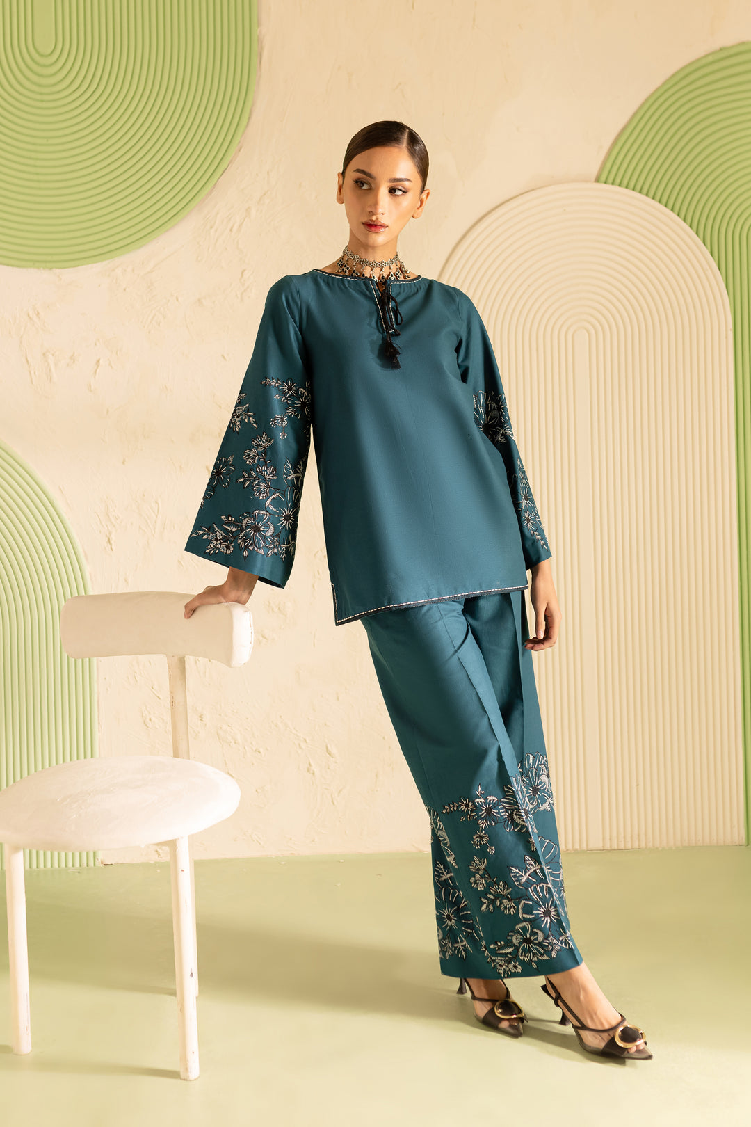 Hyelin 2Pc - Embroidered Khaddar Dress - BATIK