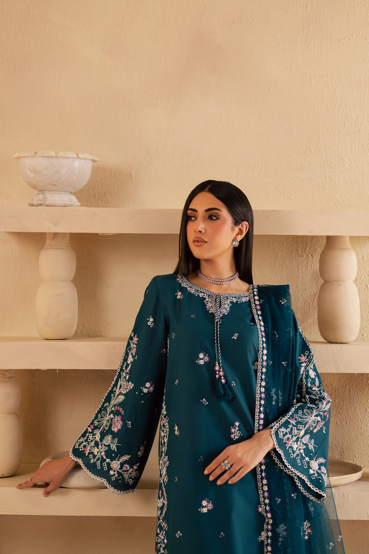 Amaan 3Pc - Embroidered Solid Dress - BATIK