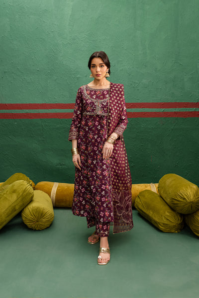 Adira 3Pc - Printed Lawn Dress - BATIK