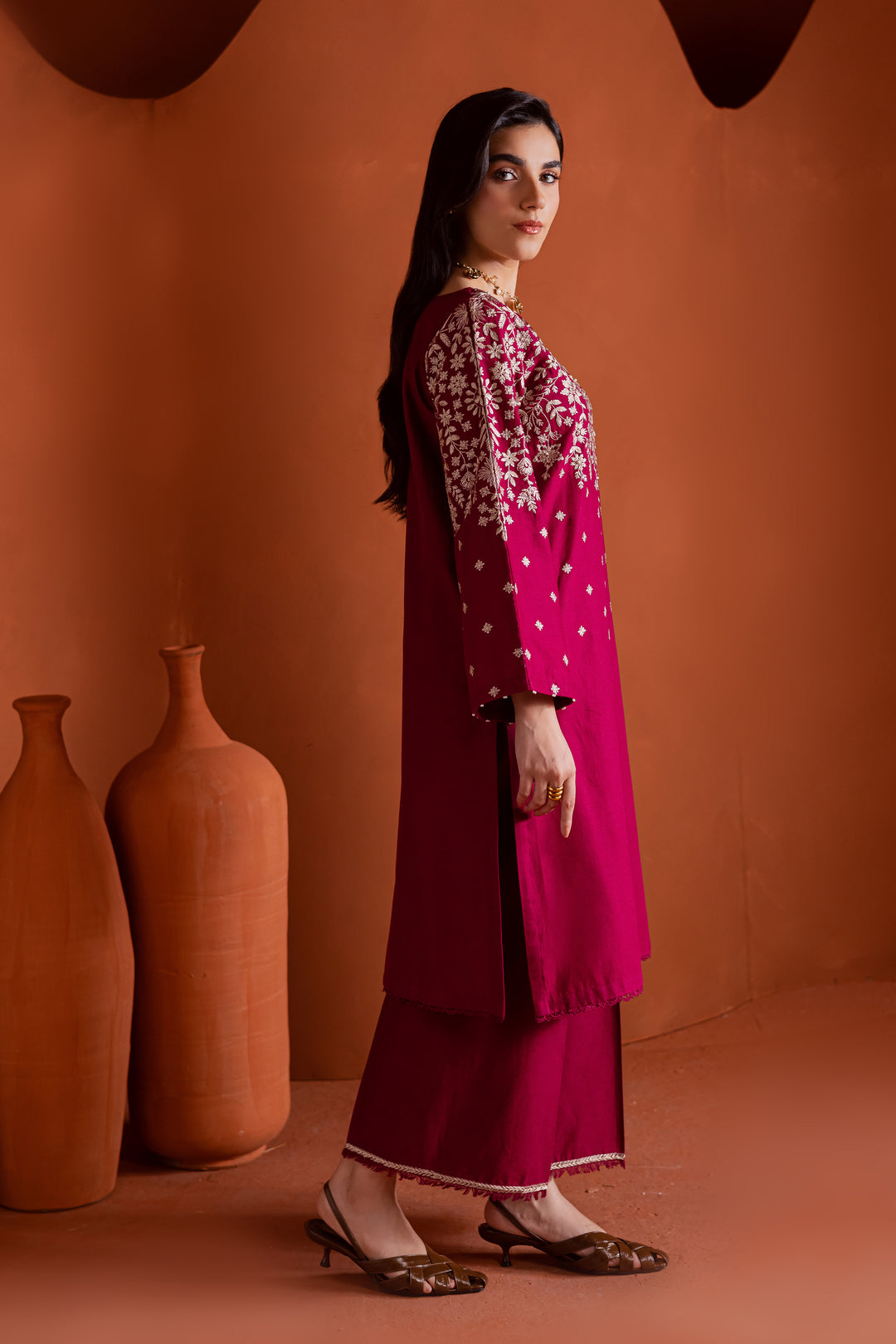 Cherry on top 2Pc - Embroidered Khaddar Dress