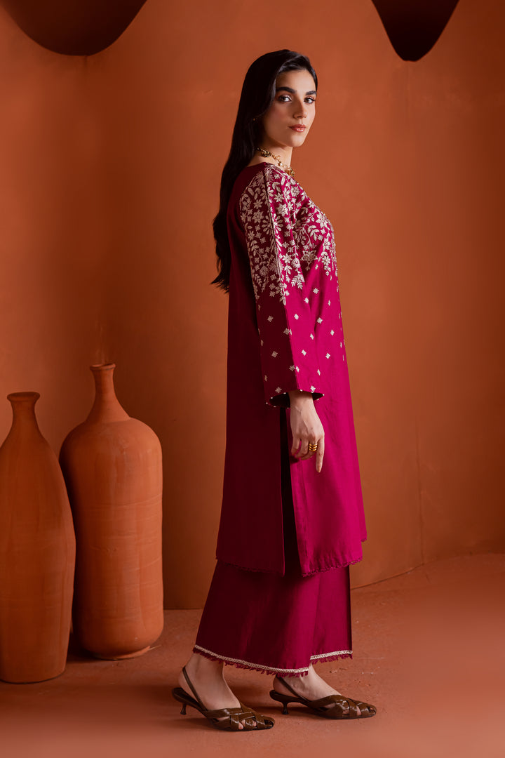 Cherry on top 2Pc - Embroidered Khaddar Dress