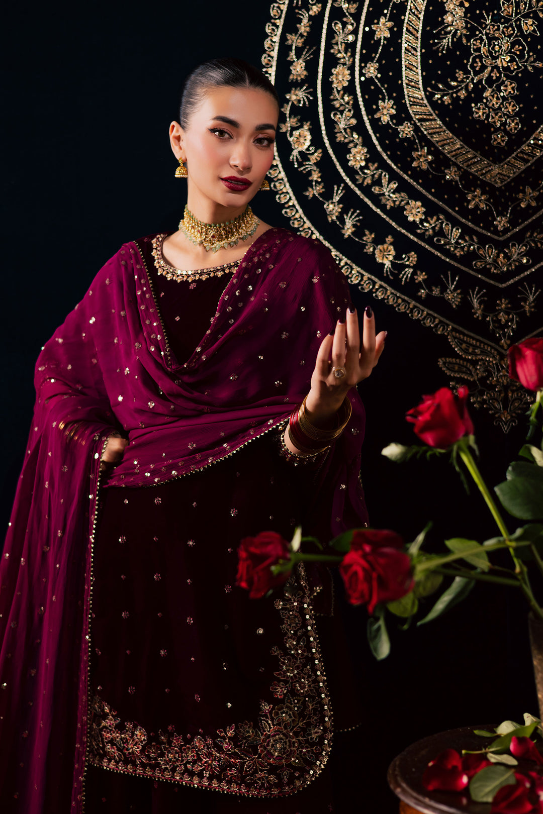 Nayaab 3Pc - Velvet Luxe Pret