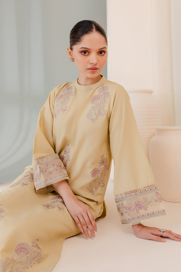 Alaska 2Pc - Embroidered Karandi Dress - BATIK