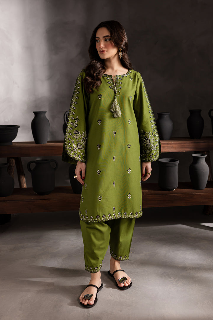 Green Gem 2Pc - Embroidered Khaddar Dress - BATIK