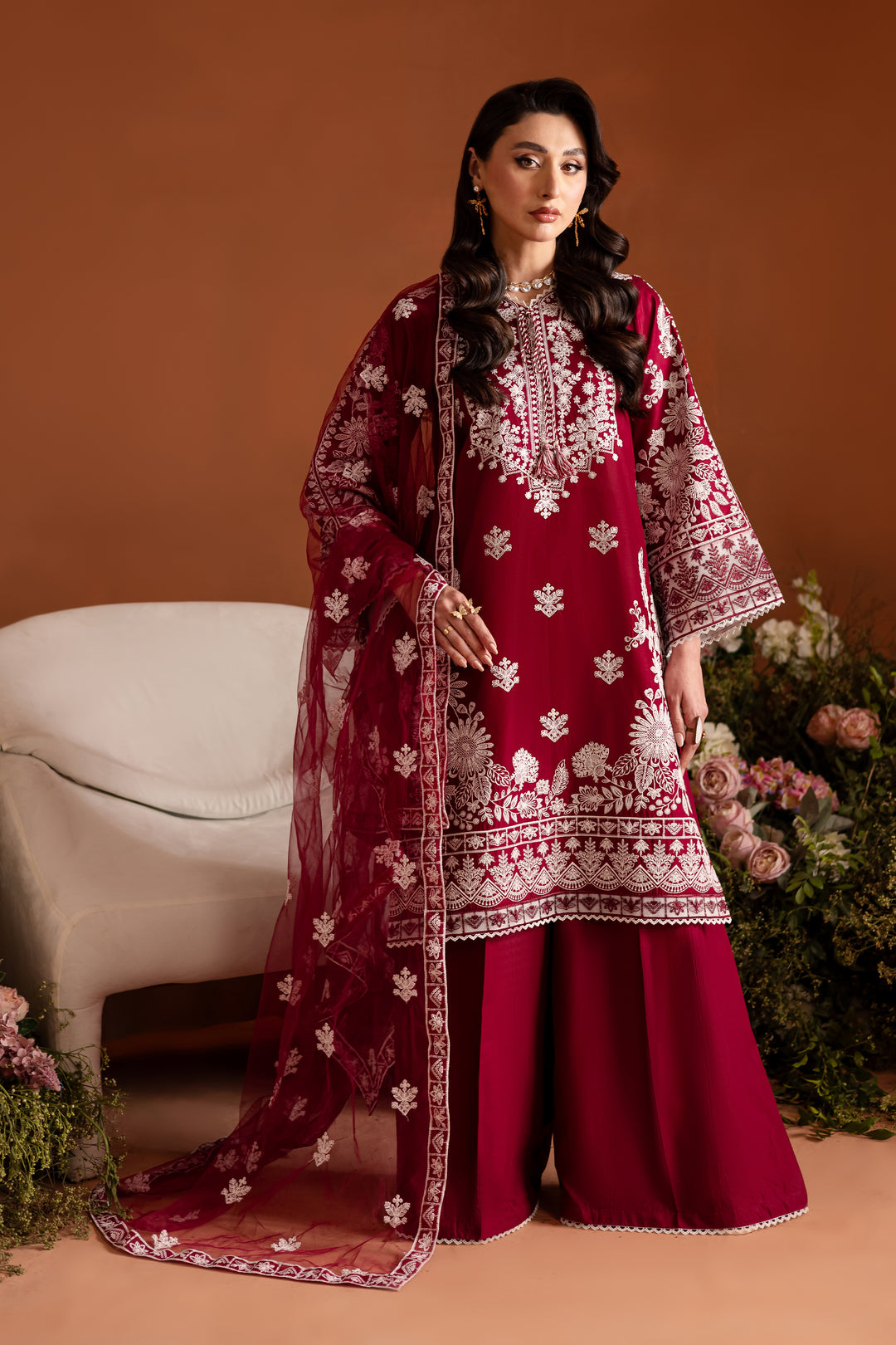 Lamino 3Pc - Embroidered Lawn Dress