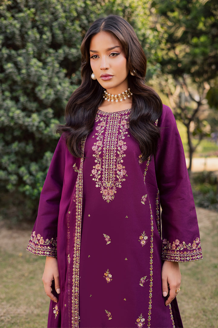 Ruby Rosa 3Pc - Embroidered Khaddar Dress