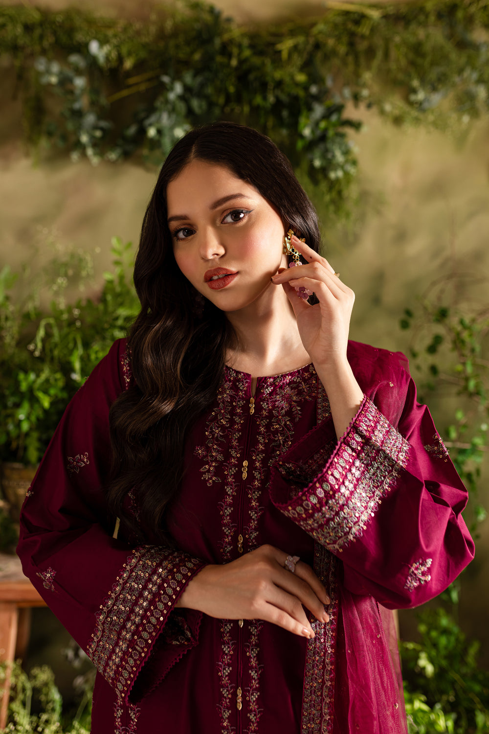 Jugnu 3Pc - Embroidered Lawn Dress - BATIK