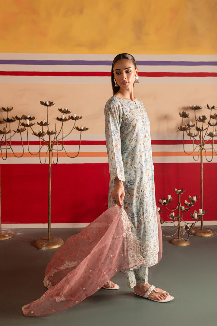 Ajar 3Pc - Printed Lawn Dress - BATIK