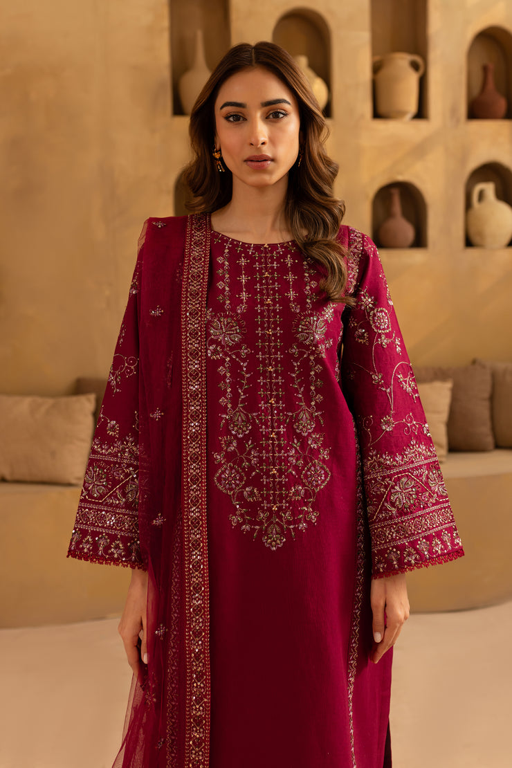 Balin 3Pc - Embroidered Khaddar Dress