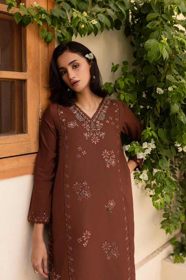 Evana 2Pc - Embroidered Khaddar Dress - BATIK