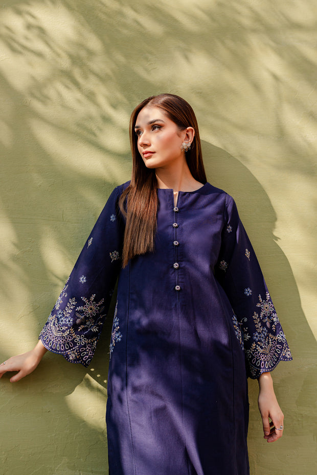 Galaxy Sky 2Pc - Embroidered Khaddar Dress - BATIK