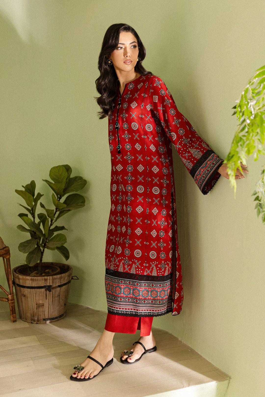 Scarlet 2Pc - Printed Khaddar Dress - BATIK