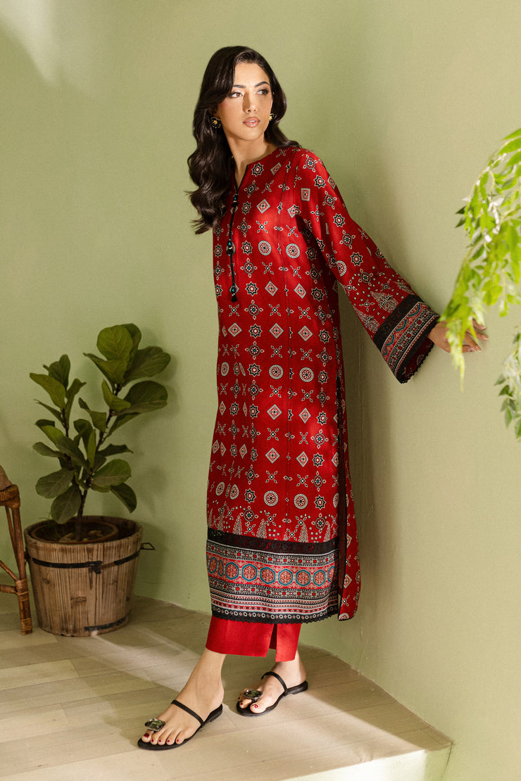 Scarlet 2Pc - Printed Khaddar Dress