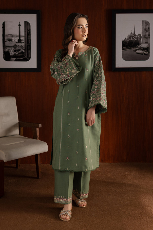 Mila 2Pc - Embroidered Khaddar Dress