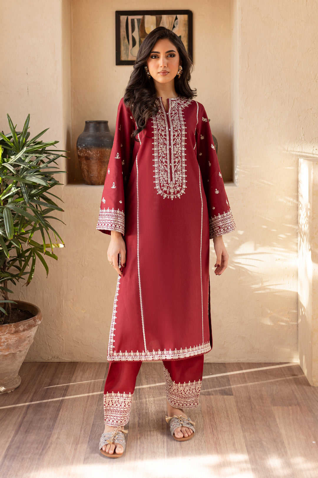 Jack Sparrow 2Pc - Embroidered Khaddar Dress - BATIK