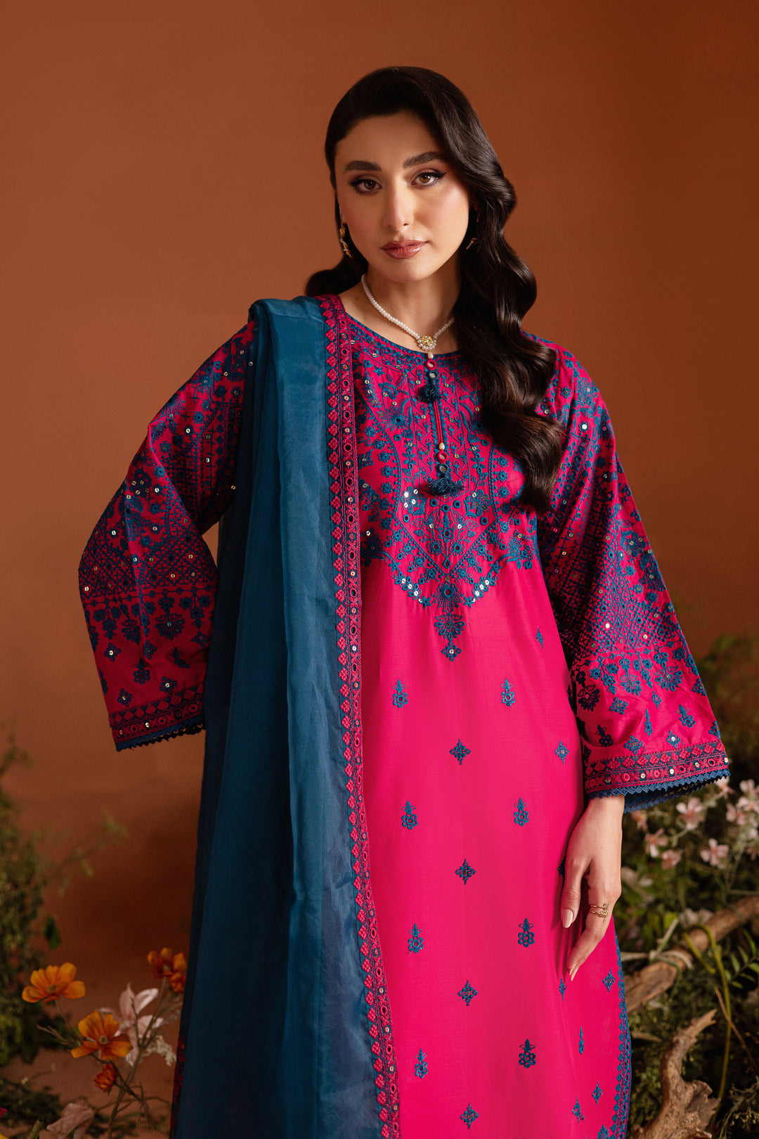 Granite 3Pc - Embroidered Lawn Dress