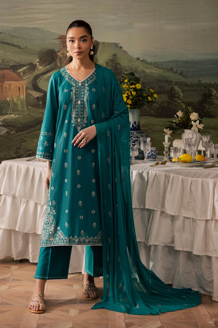 Aqua 3Pc - Embroidered Lawn Pret